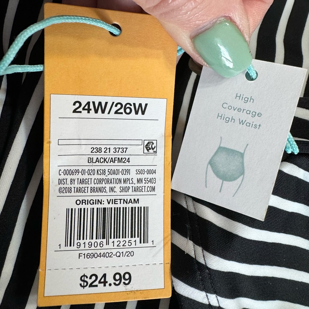 ❤️NWT    High Waist High Coverage Swim Bikini Bottoms     PLUS SIZE: 24/26  #H - Picture 7 of 8